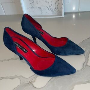 Charles Jourdan Paris Dark Blue Stilettos Size 6.5
